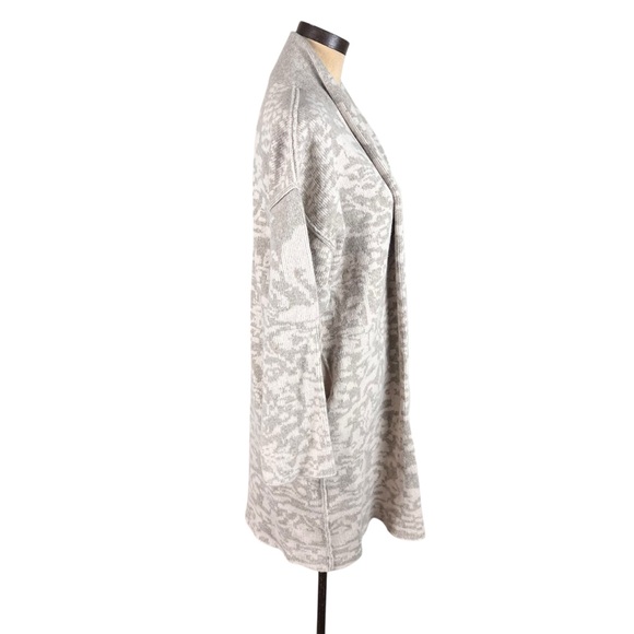 Sundance Catalog lambswool angora cardigan sweater coat in cream and gray SZ M - Picture 3 of 9